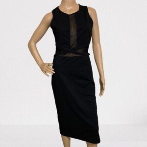 SHEIN Black Mesh Panel Bodycon Dress Size M